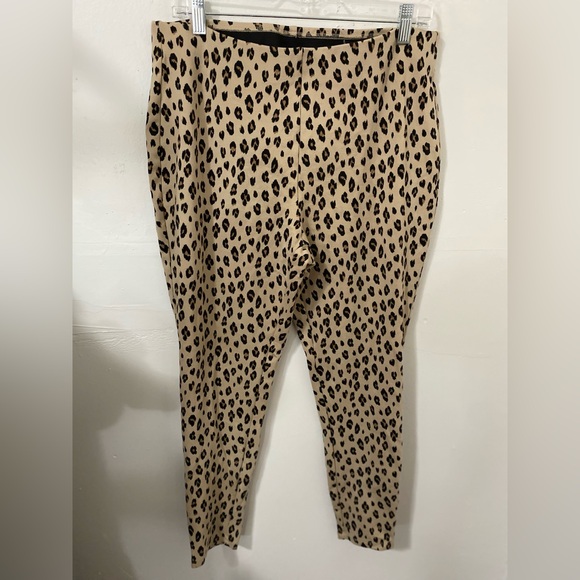 Chico's Leopard Print Skinny Pants - Tan and Black - Picture 1 of 3